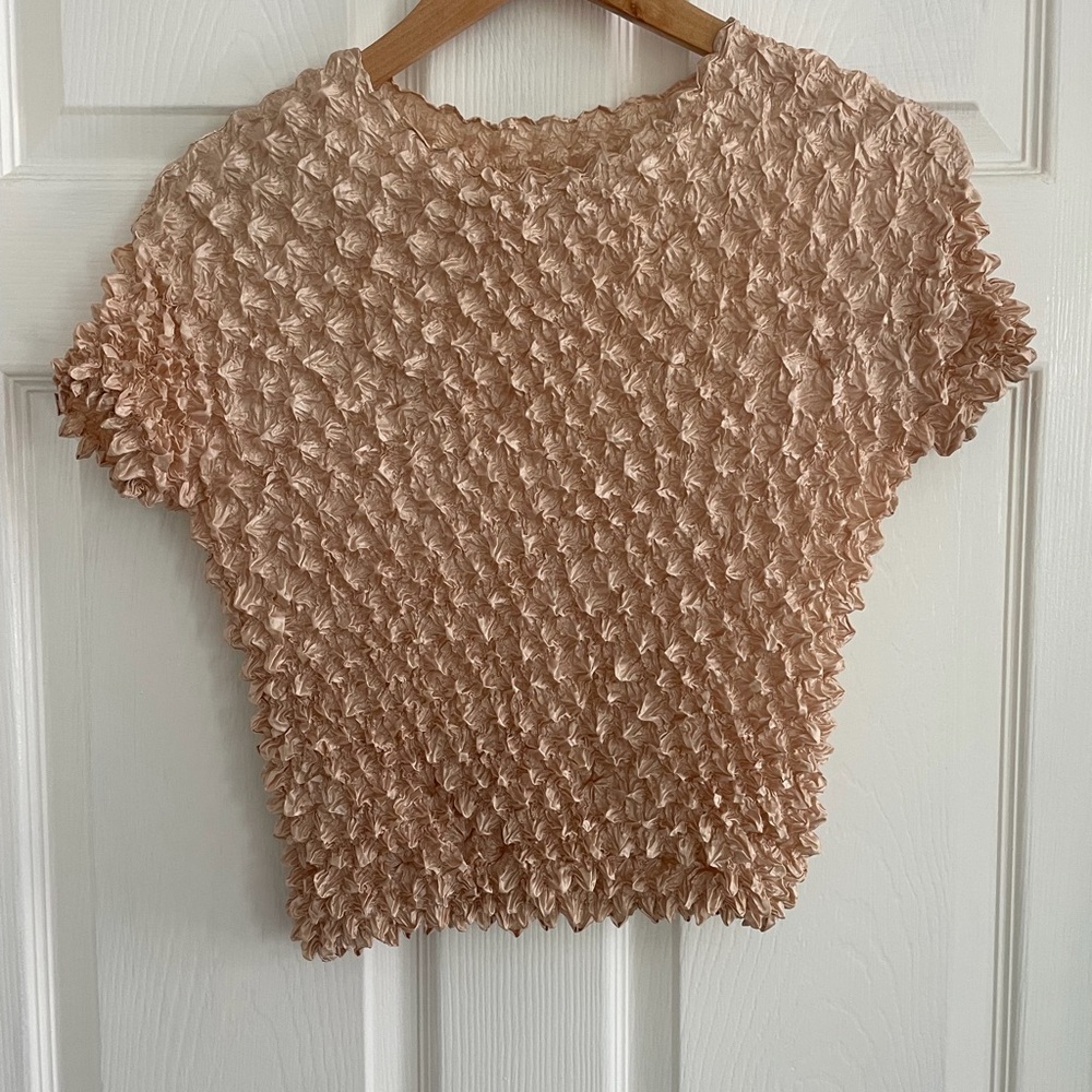 Vintage textured Cream Women's Top